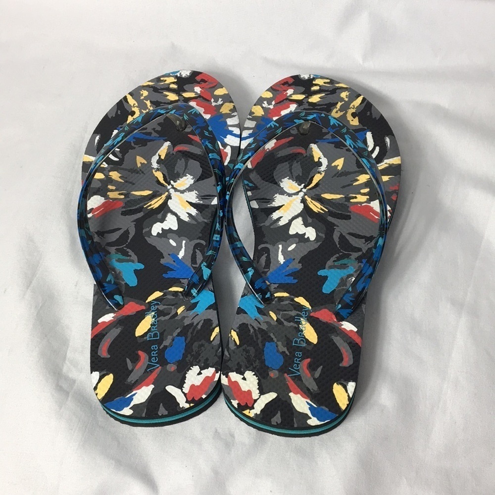 Vera Bradley Women’s Splash Floral Flip Flops Size 5/6 Like-NEW Condition - Picture 4 of 8